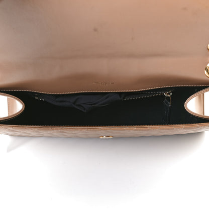 Saint Laurent Grain De Poudre Mixed Matelasse Large Triquilt Monogram Satchel Dark Beige 5 of 14