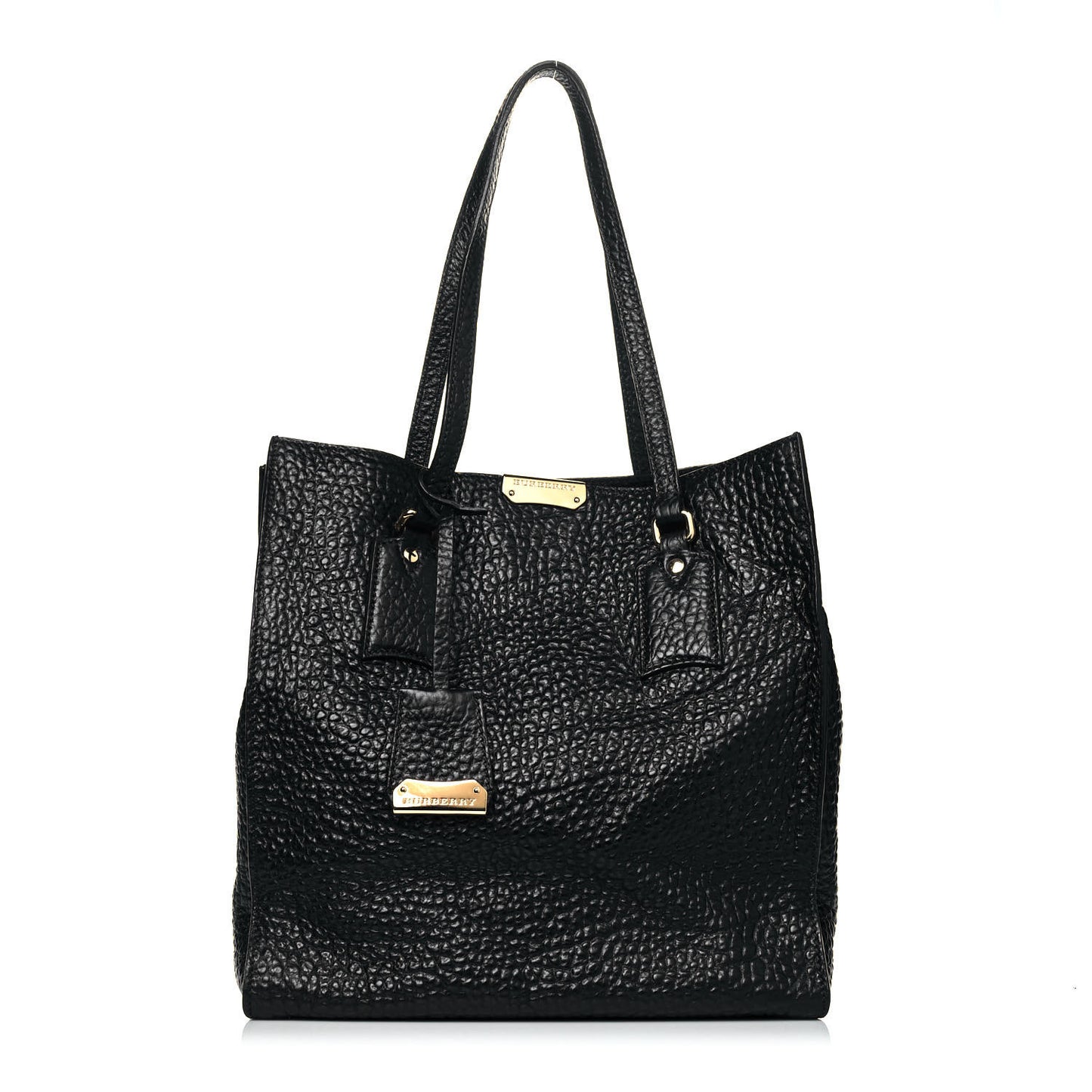 Signature Grain Medium Woodbury Tote Black