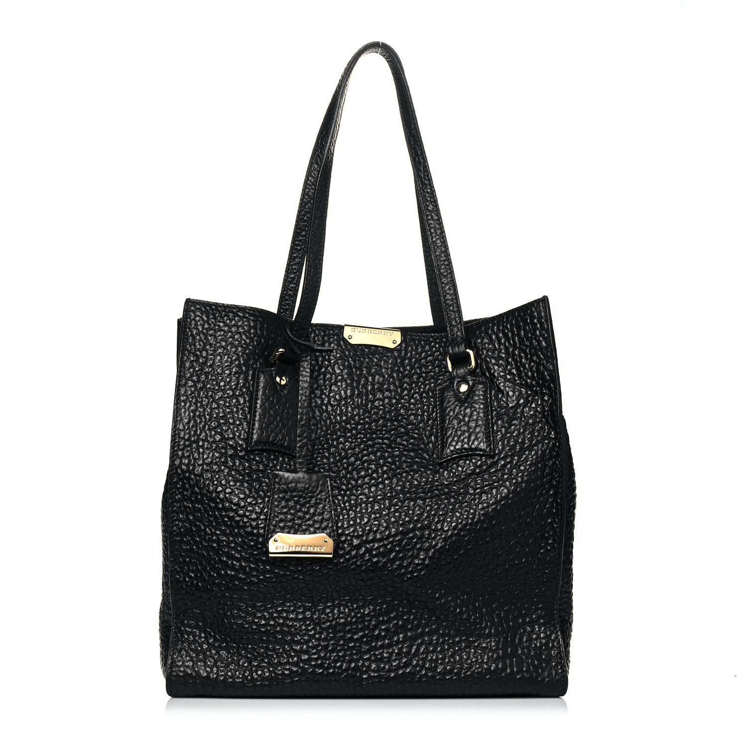 Burberry Signature Grain Medium Woodbury Tote Black 1 of 10