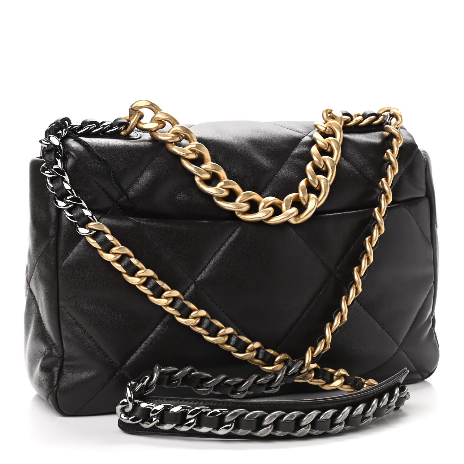 Chanel Lambskin Quilted Large Chanel 19 Flap Dark Brown 3 of 9