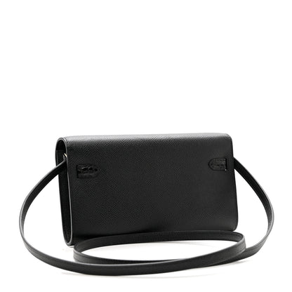 Hermes Epsom Shiny Alligator Touch Kelly Wallet To Go Black 3 of 7
