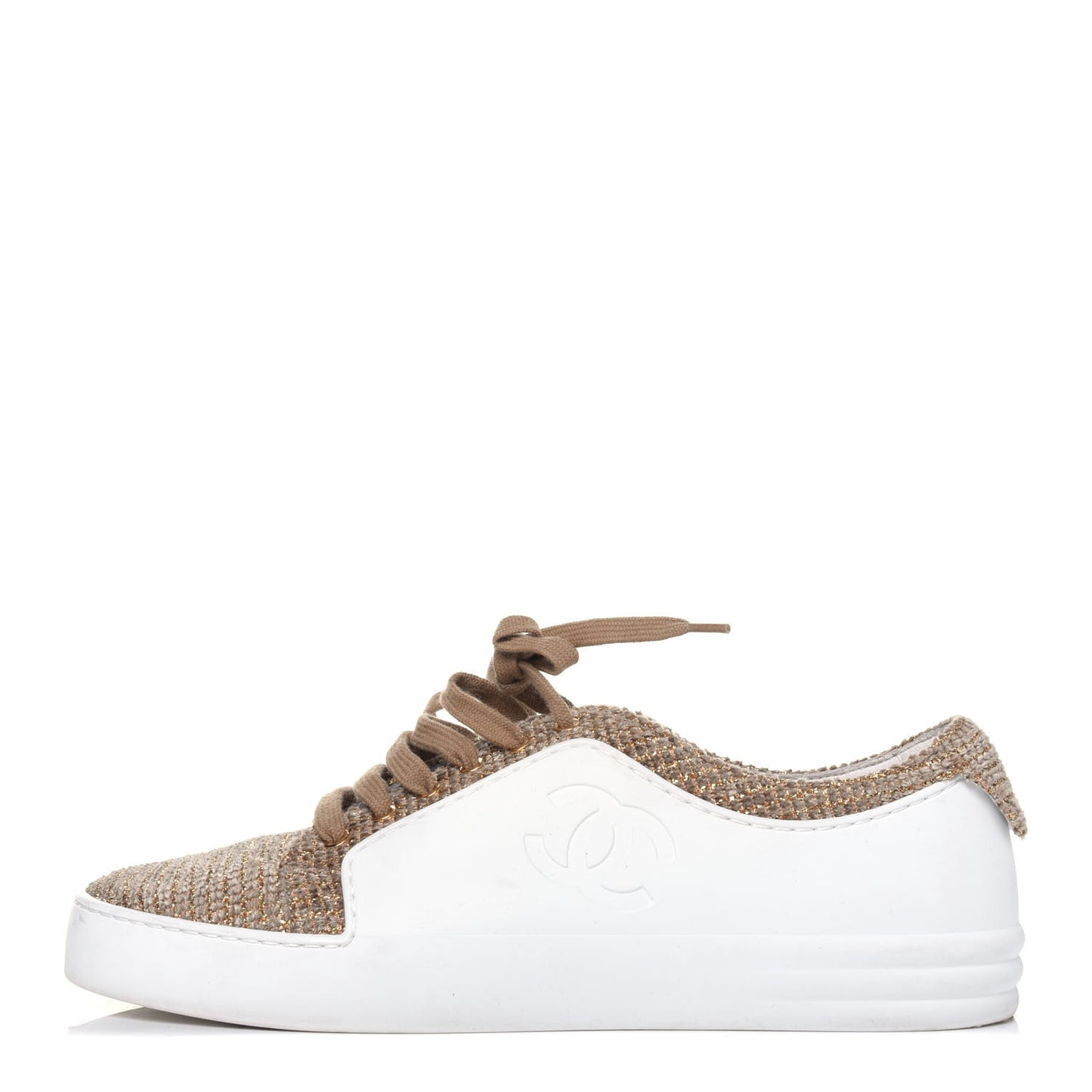 Fantasy Tweed Sneakers 39 Beige Gold