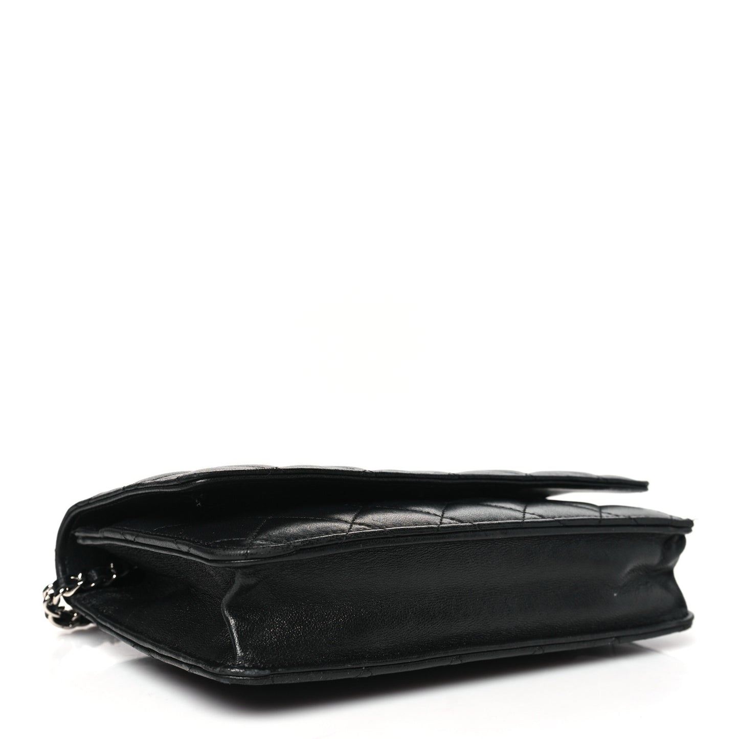 Lambskin Quilted Wallet On Chain WOC Black