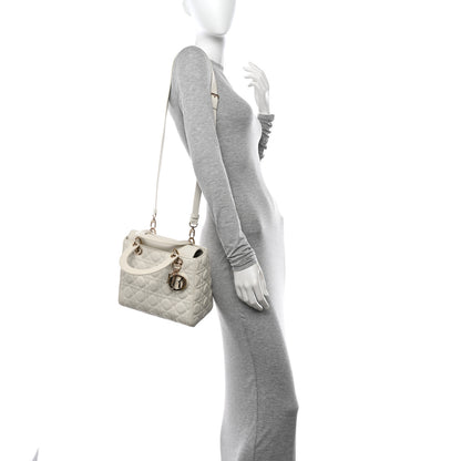 Christian Dior Lambskin Cannage Medium Lady Dior White 2 of 10