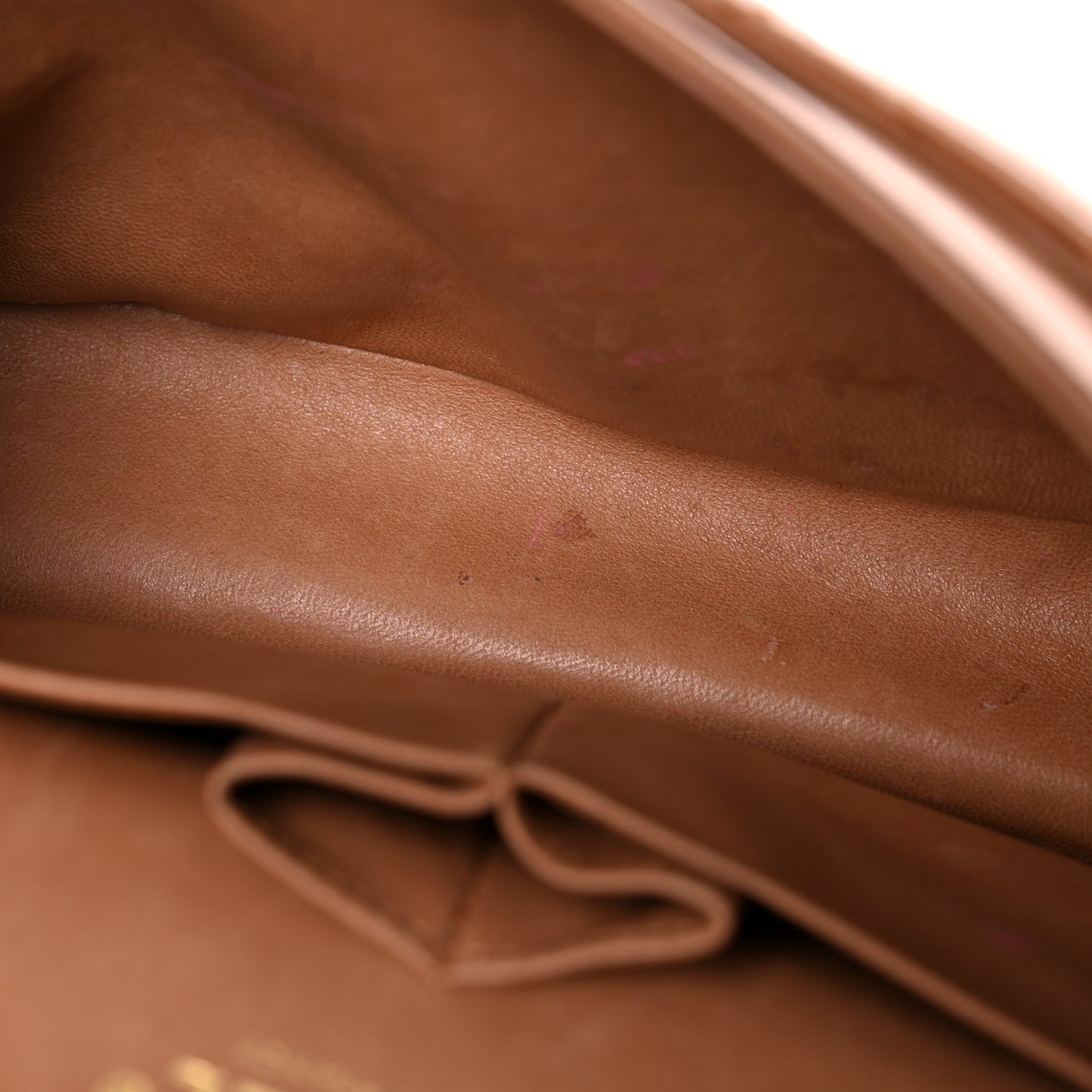 Lambskin Quilted Medium Double Flap Brown