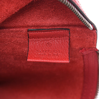 Gucci Pebbled Calfskin Medium Logo Portfolio Clutch Hibiscus Red 6 of 9