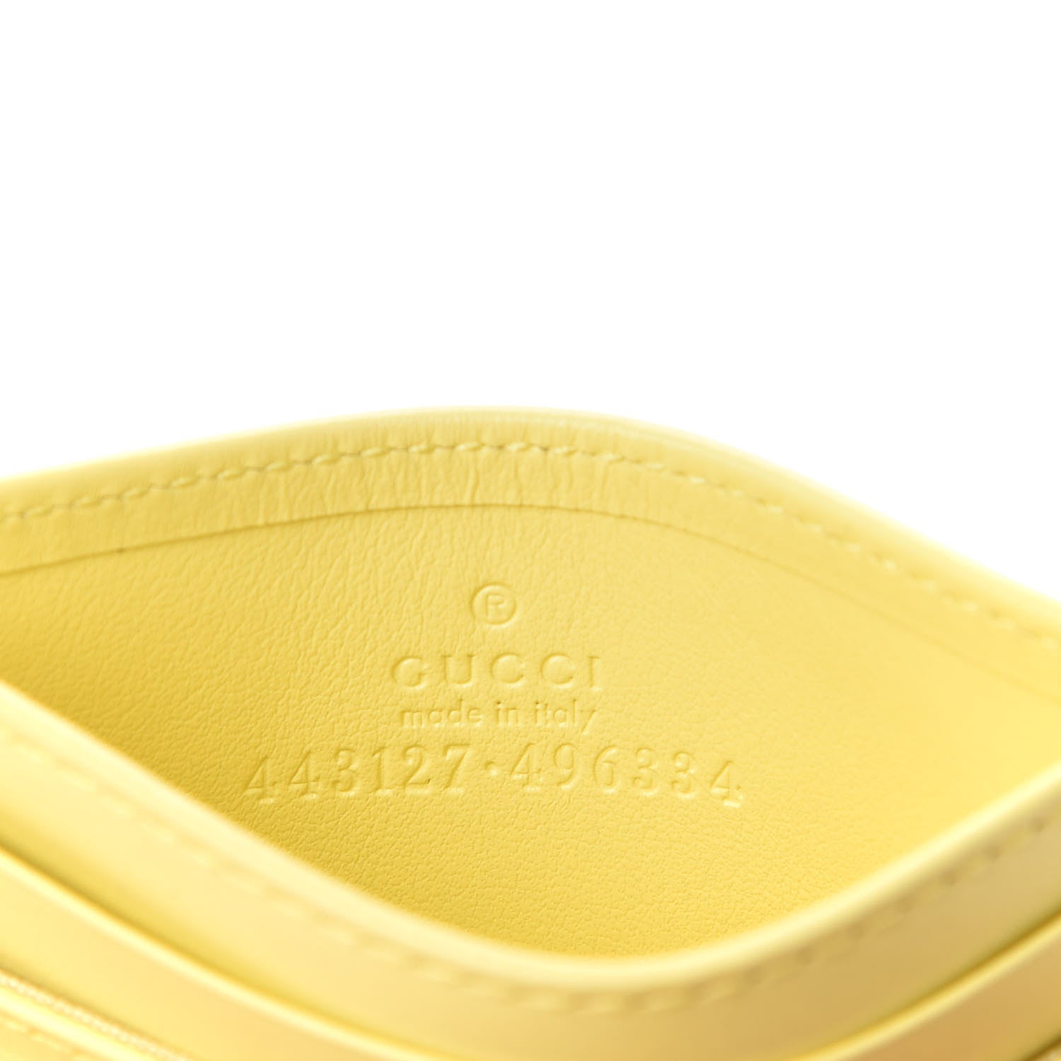 Gucci Calfskin Matelasse GG Marmont Card Holder Banana 5 of 6