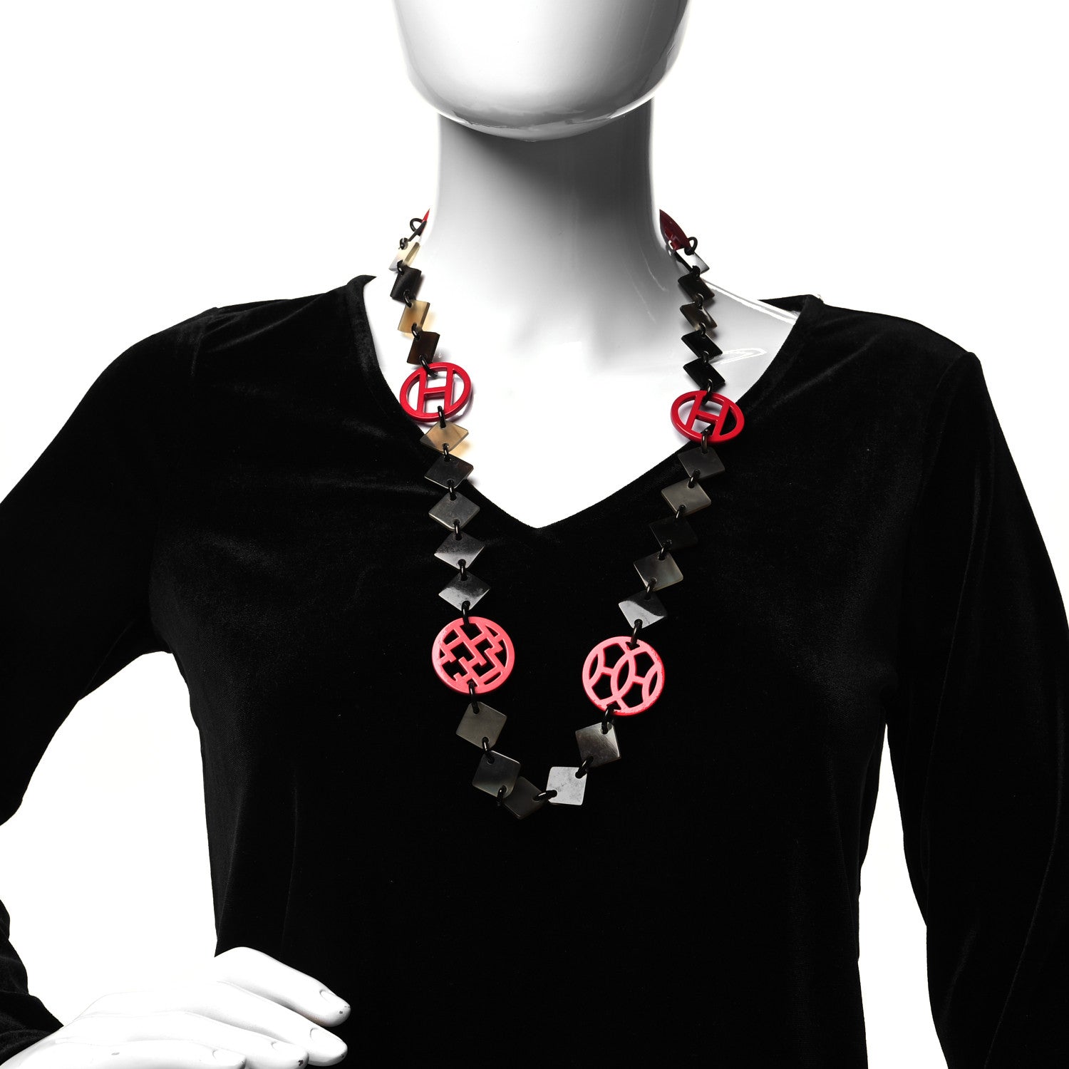 Hermes Buffalo Horn Lacquer Deva Necklace 2 of 3