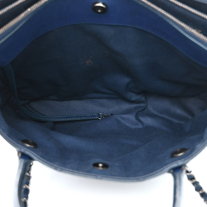 Chanel Grained Vegetal Calfskin Urban Shopping Tote Blue 7 of 19