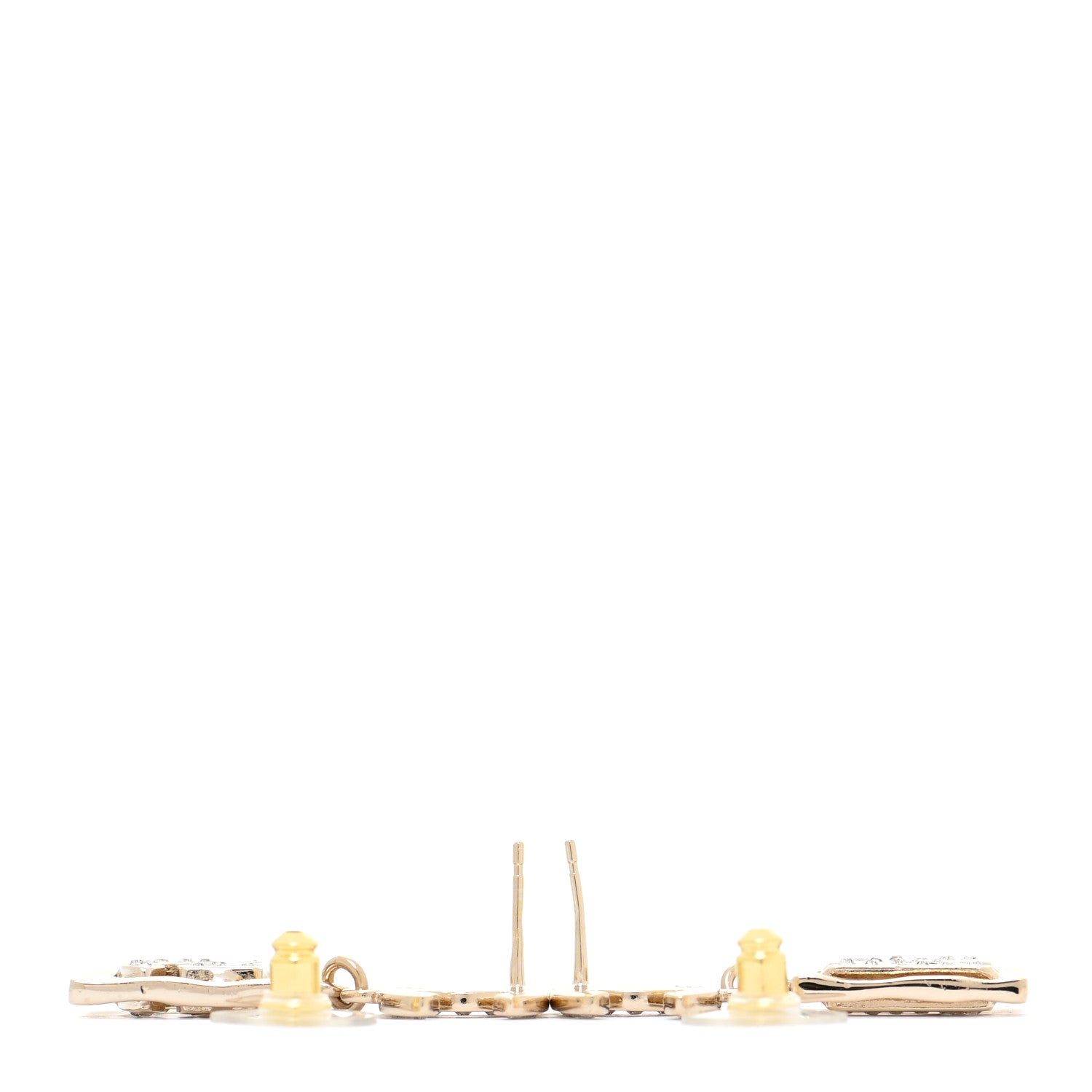 Chanel Crystal CC No 5 Drop Earrings Gold 3 of 6