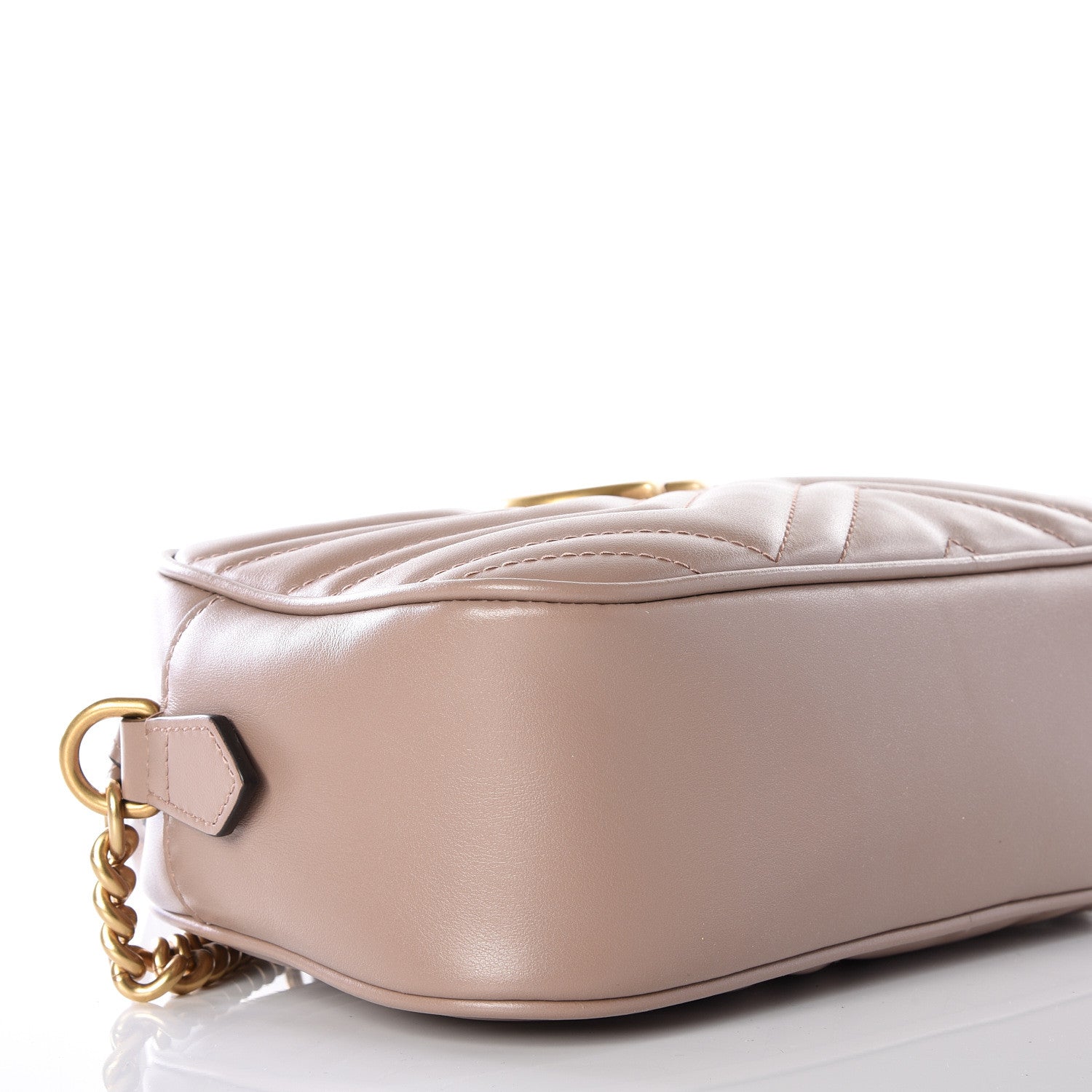 Gucci Calfskin Matelasse Small GG Marmont Chain Shoulder Bag Porcelain Rose 8 of 10