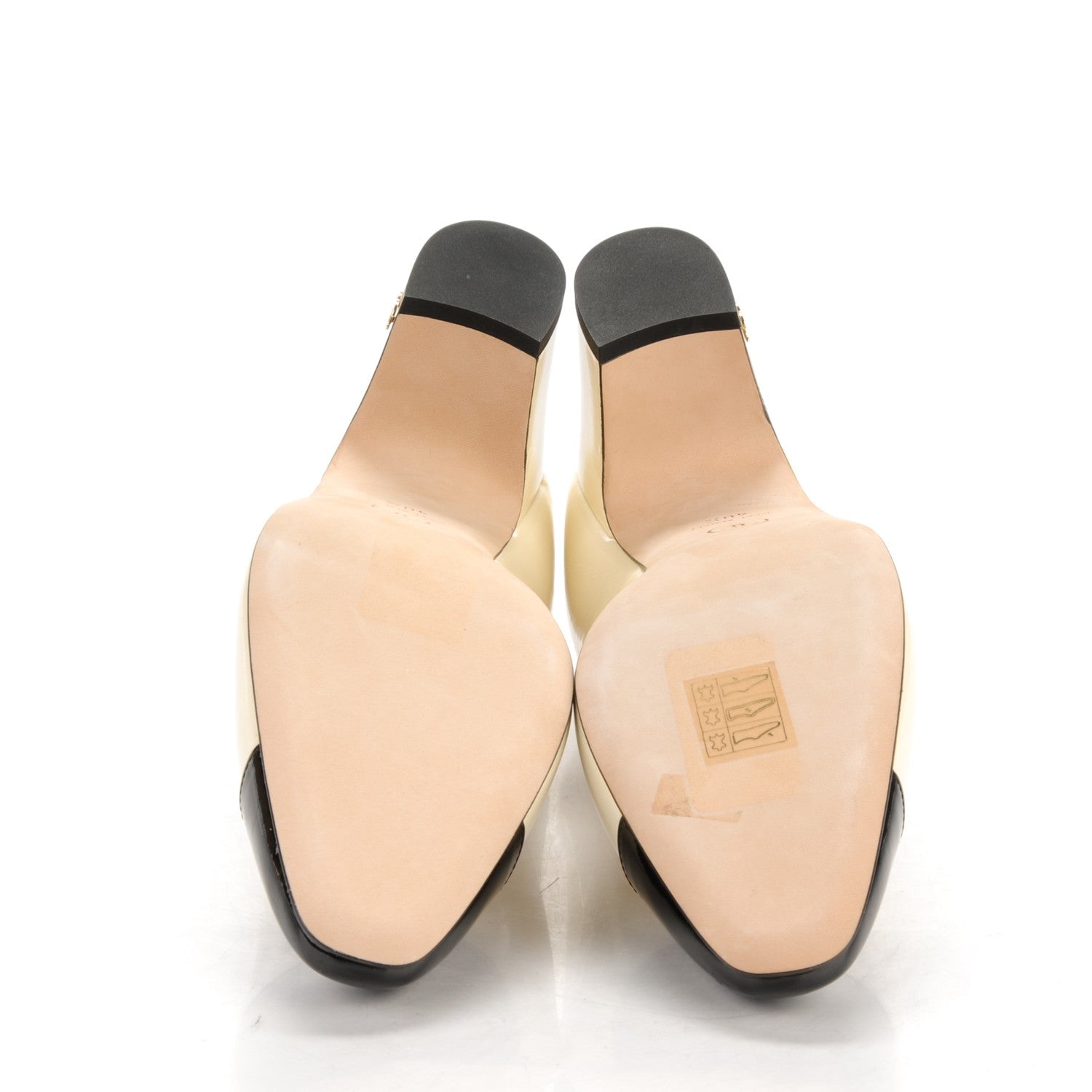 Chanel Patent Calfskin CC Cap Toe Low Heel Pumps 40.5 White Black 5 of 8