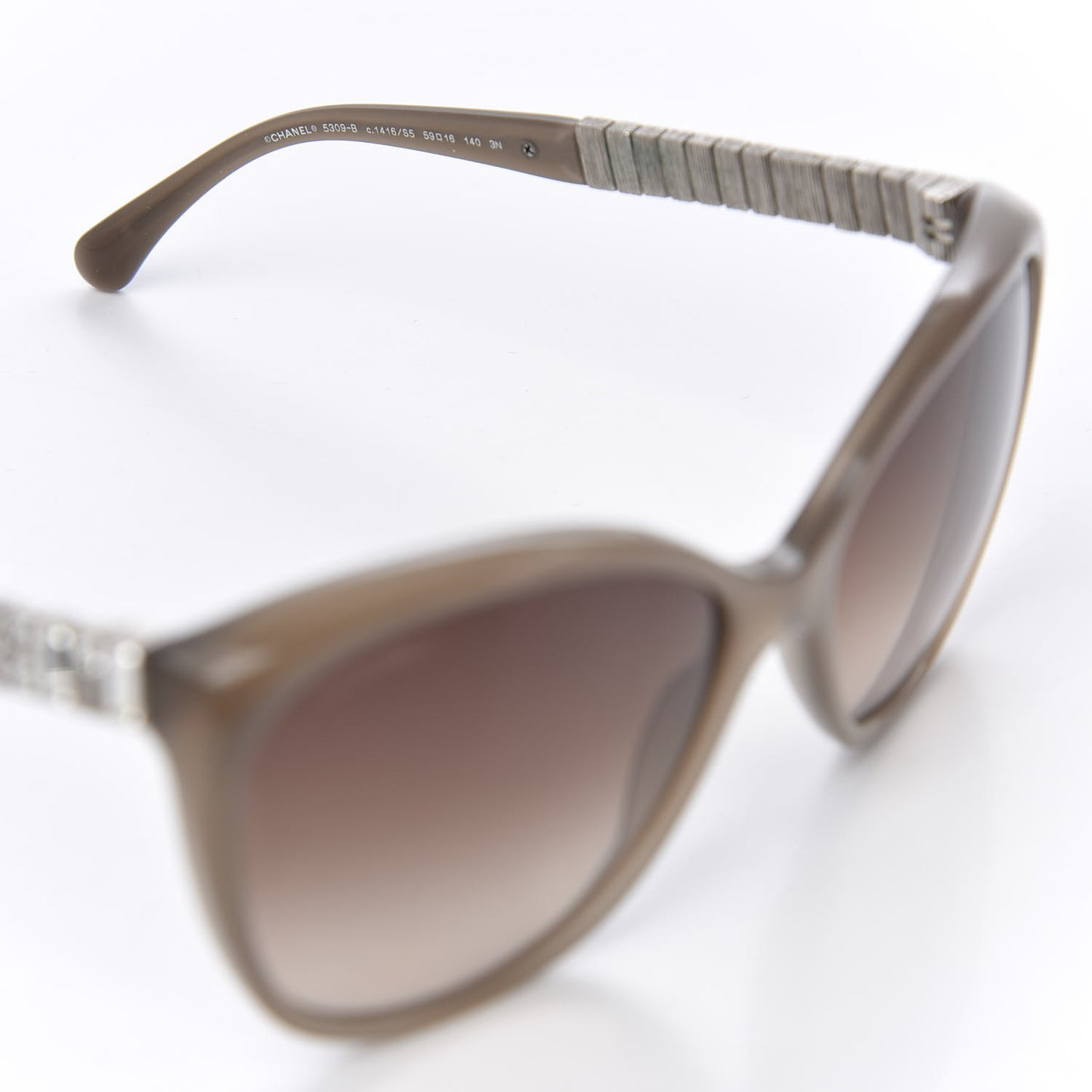 Crystal Baguette Cat Eye Sunglasses 5309-B Brown