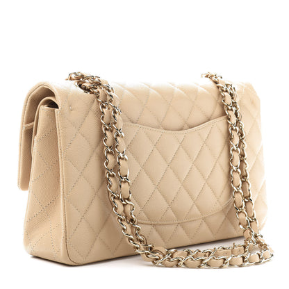Chanel Caviar Quilted Medium Double Flap Beige Clair 3 of 13