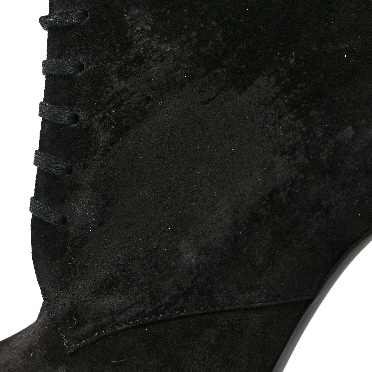 Saint Laurent Suede Kiki Lace-Up Ankle Boot 37.5 Black 9 of 11
