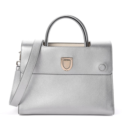 Christian Dior Metallic Grained Calfskin Medium Diorever Flap Silver 1 of 9