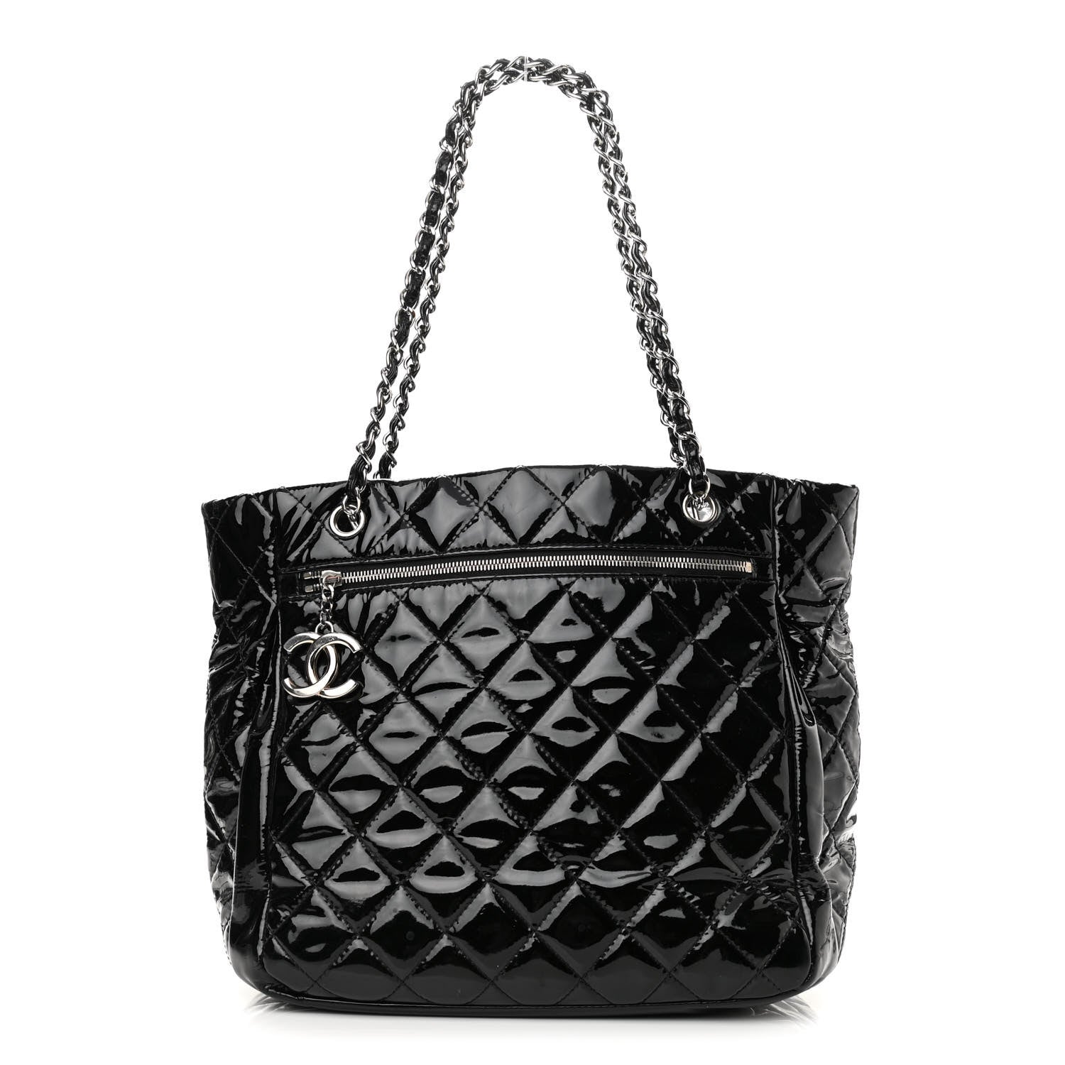 Chanel Patent Quilted Chic and Glitter Large Tote Black 1 of 9