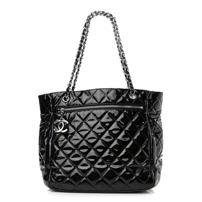 Chanel Patent Quilted Chic and Glitter Large Tote Black 1 of 9