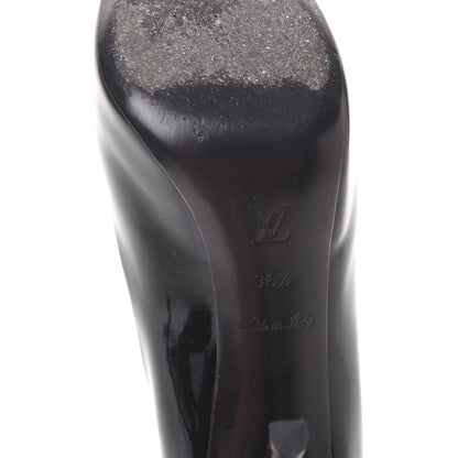Louis Vuitton Patent Oh Really Peep Toe Pumps 36.5 Black 5 of 9