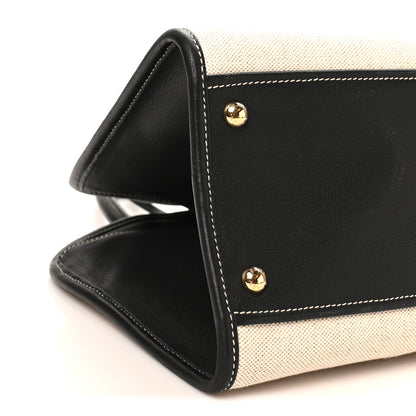 Prada Linen Shopping Tote Natural Black 8 of 9