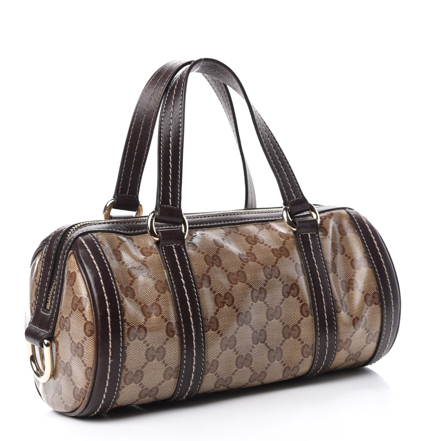 Crystal Monogram Duchessa Small Boston Bag Brown