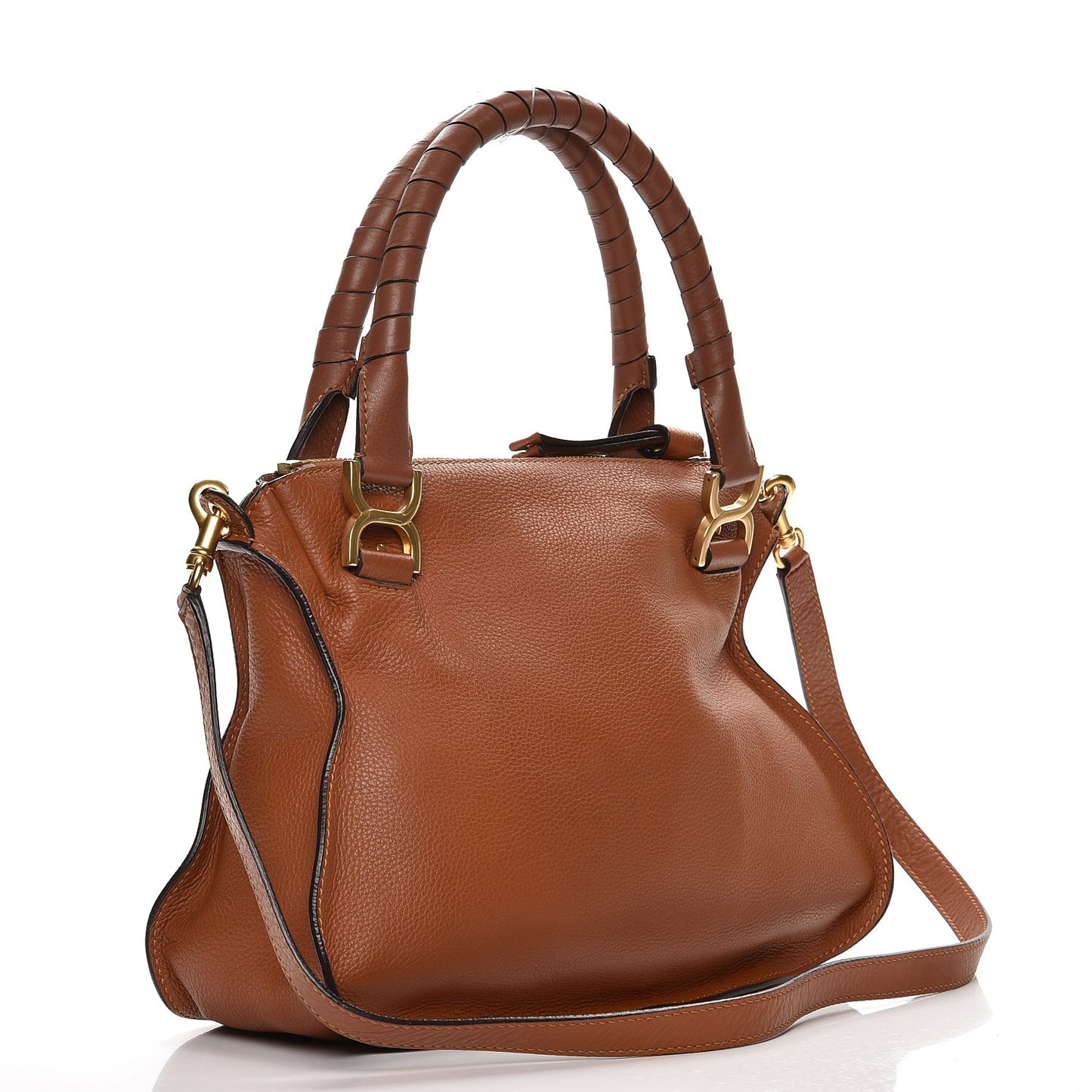 Calfskin Medium Marcie Satchel Tan