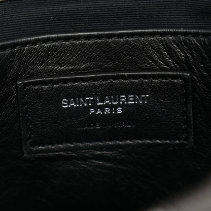 Saint Laurent Calfskin Crocodile Embossed Medium College Monogram Satchel Gray 6 of 11
