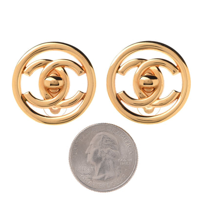 Chanel CC Turnlock Large Clip On Earrings Gold 2 of 4