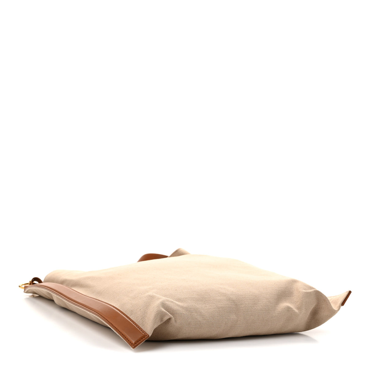 Saint Laurent Canvas Calfskin Flat Hobo Desert Dust Brick 4 of 10