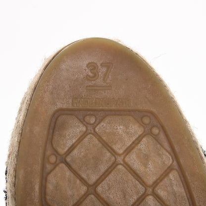 Chanel Tweed Patent CC Espadrilles 37 Black 6 of 9