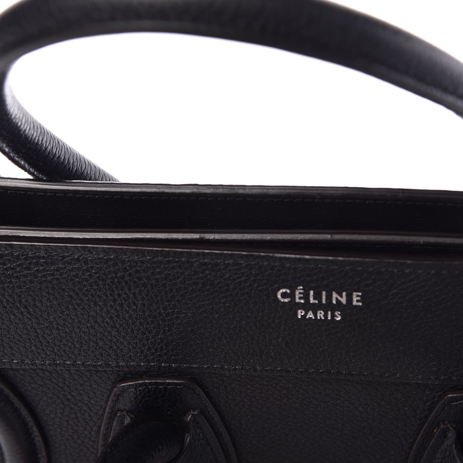Celine Drummed Calfskin Micro Luggage Black 9 of 12