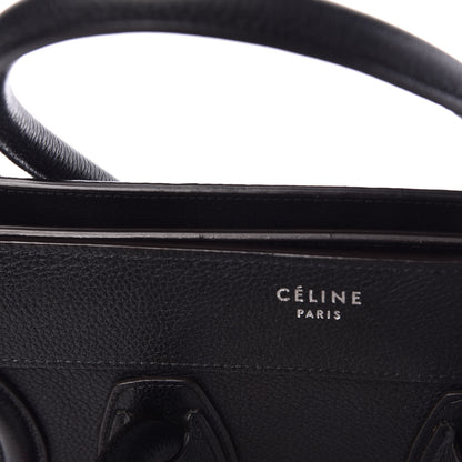 Celine Drummed Calfskin Micro Luggage Black 9 of 12