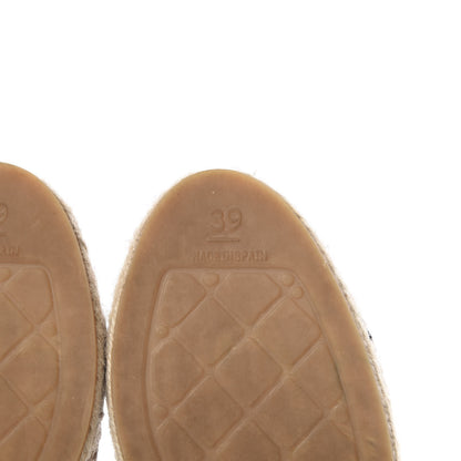 Chanel Lambskin CC Espadrilles 39 Beige Black 6 of 11
