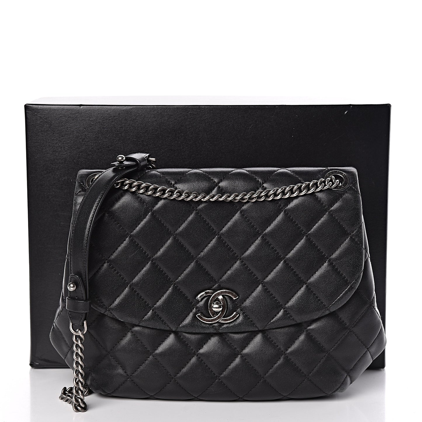 Lambskin Quilted Small Daily Supple Flap Black