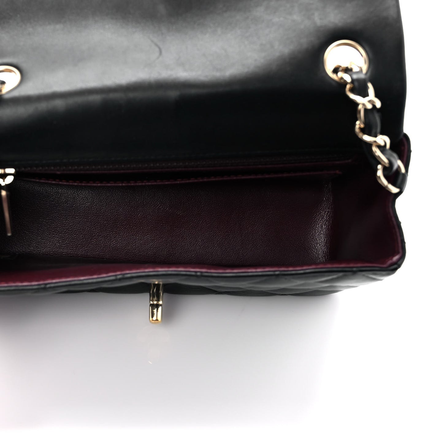 Lambskin Quilted Mini Rectangular Flap Black
