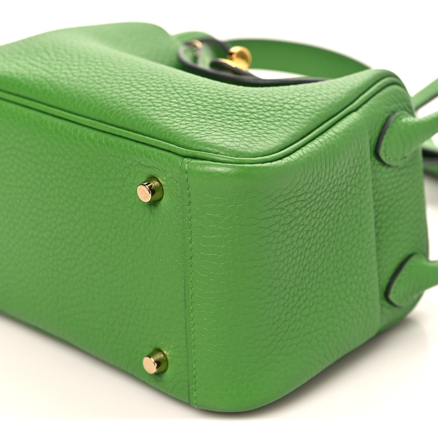 Hermes Taurillon Clemence Mini Lindy 20 Vert Yucca 10 of 10