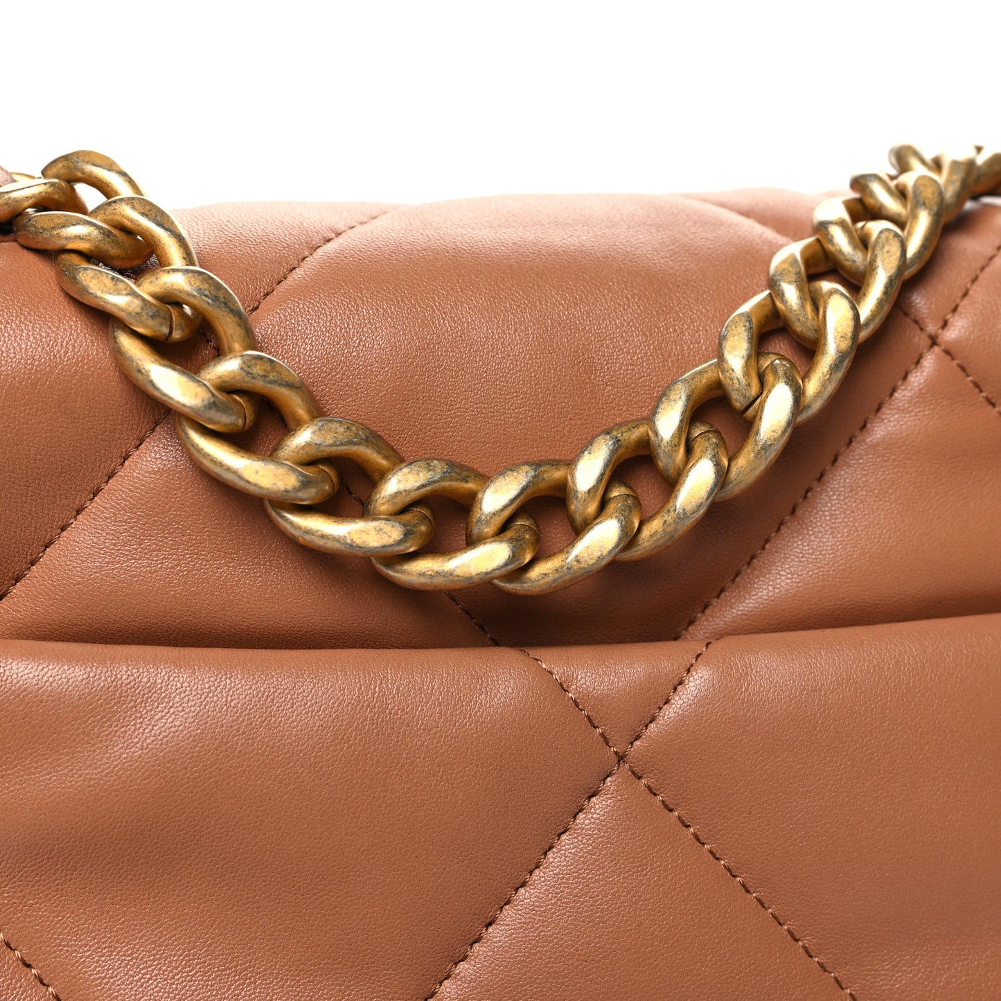 Lambskin Quilted Medium Chanel 19 Flap Brown