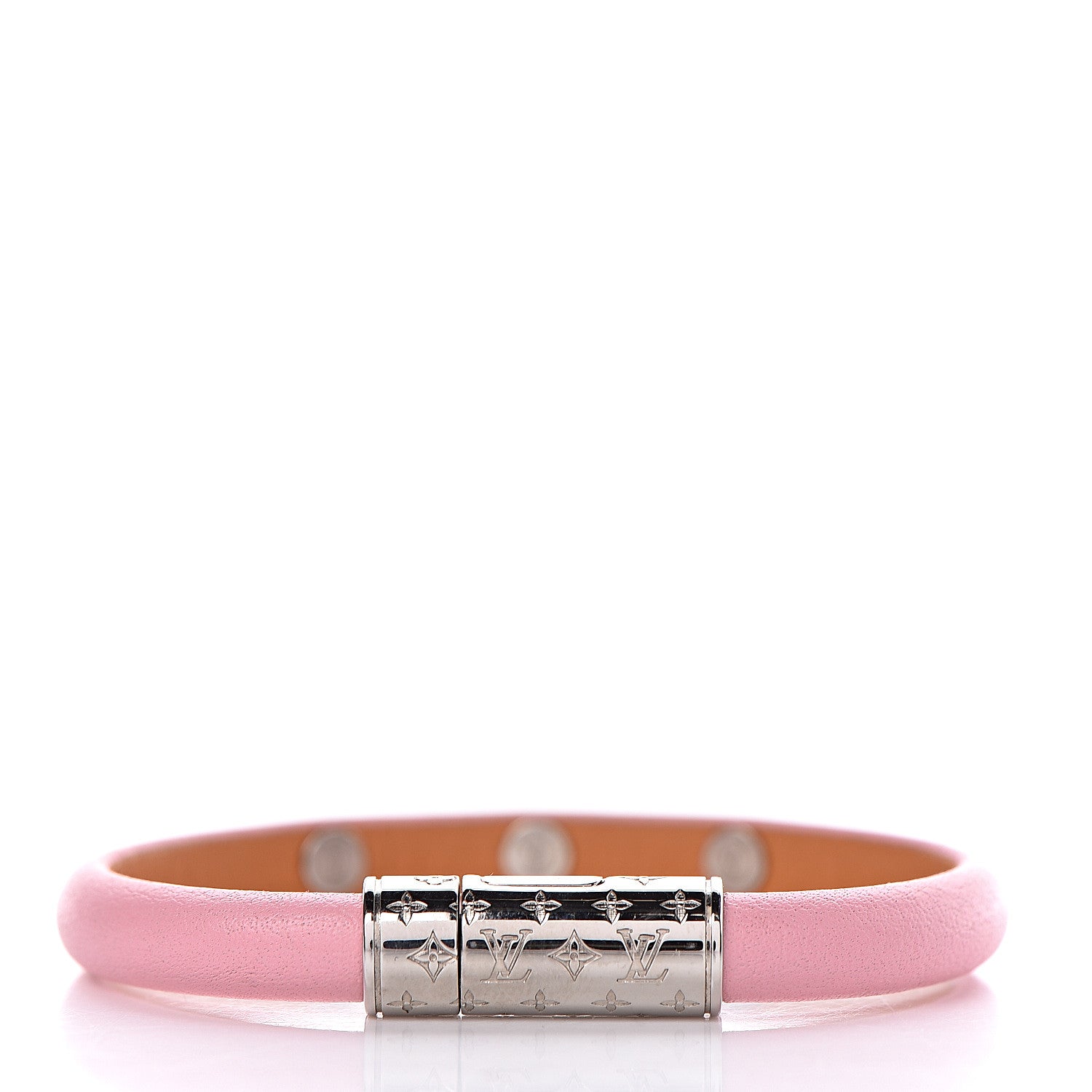 Louis Vuitton Calfskin Yummy LV Bracelet 17 Pink 3 of 7