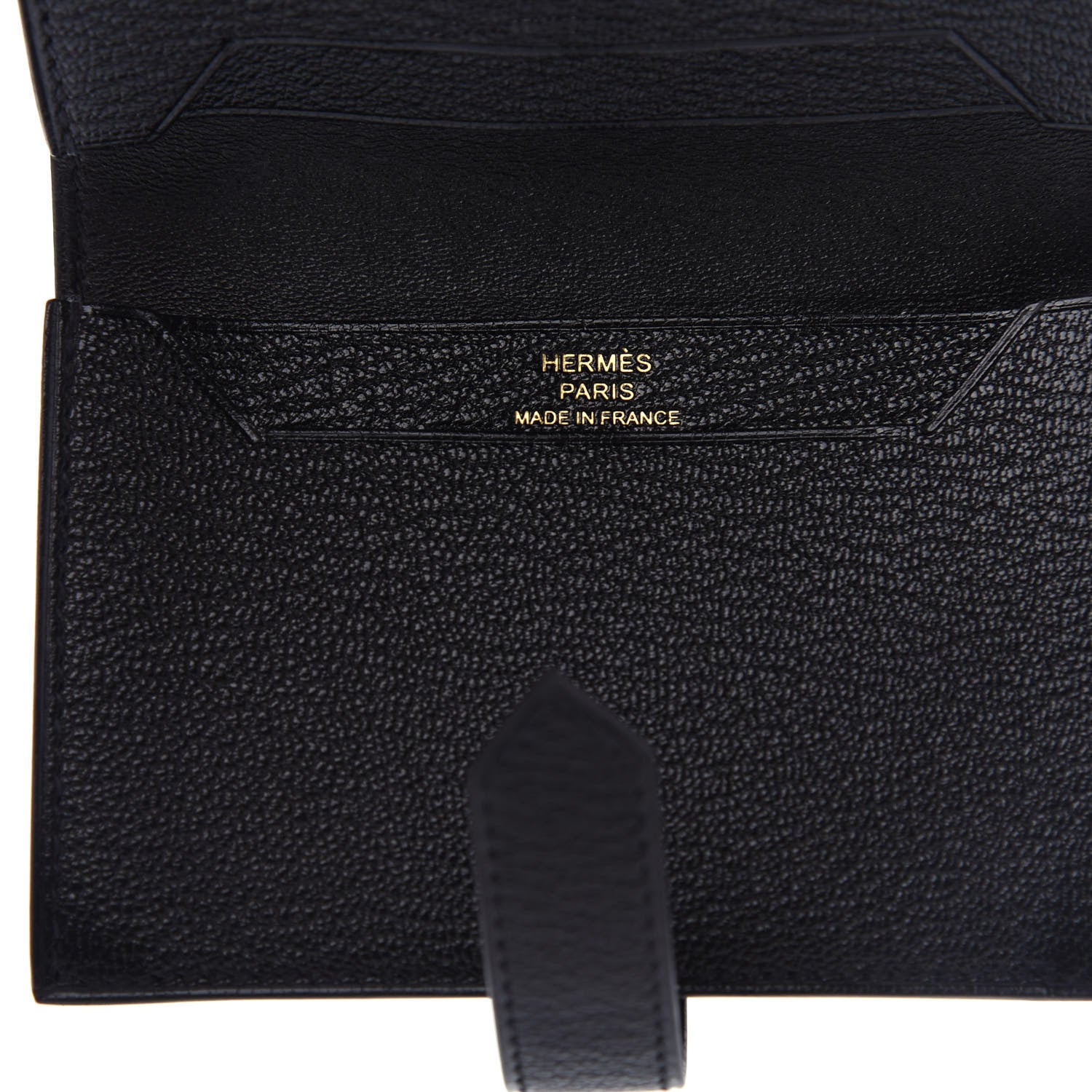Hermes Chevre Mysore Bearn Card Holder Wallet Black 6 of 7