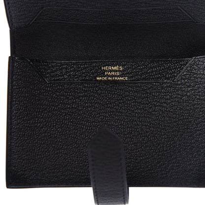 Hermes Chevre Mysore Bearn Card Holder Wallet Black 6 of 7
