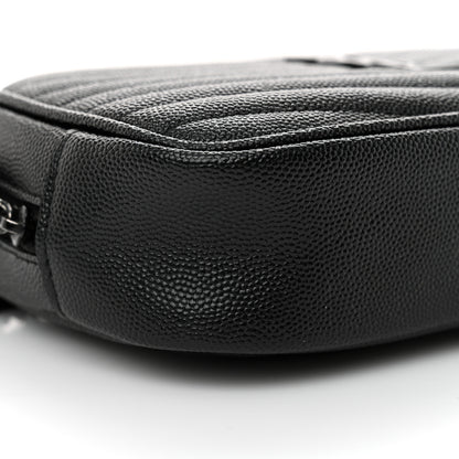 Saint Laurent Grain De Poudre Matelasse Monochrome Monogram Mini Lou Camera Bag Black 9 of 10