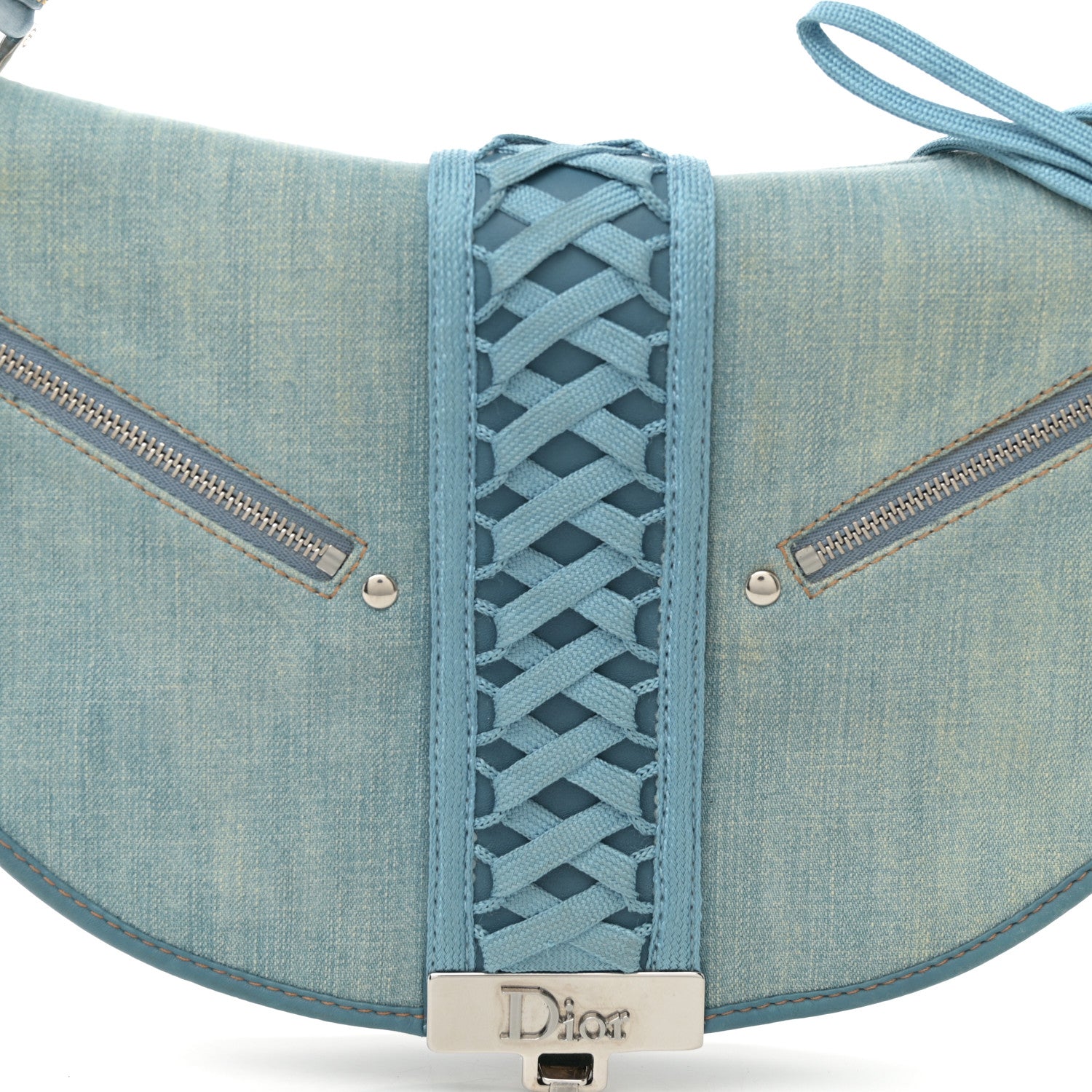 Christian Dior Denim Admit It Hobo Blue 11 of 15