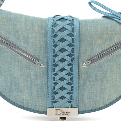 Christian Dior Denim Admit It Hobo Blue 11 of 15