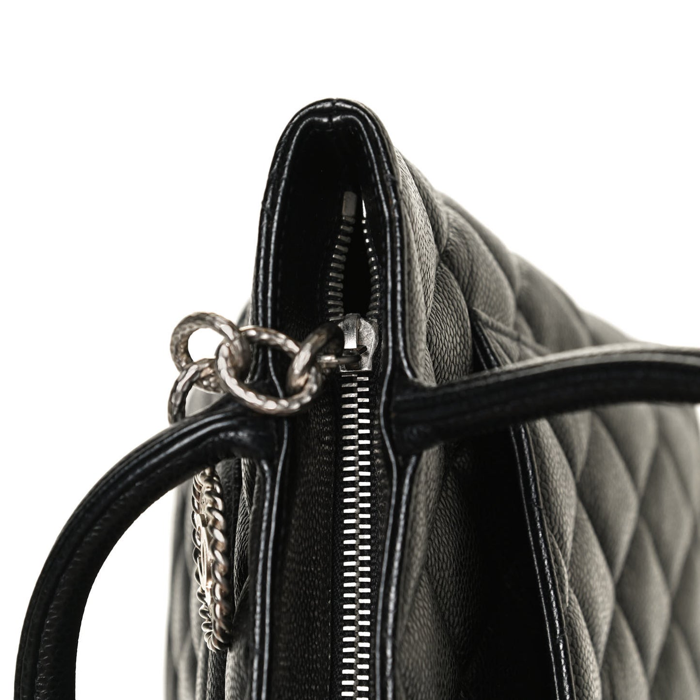 Caviar Quilted Medallion Tote Black