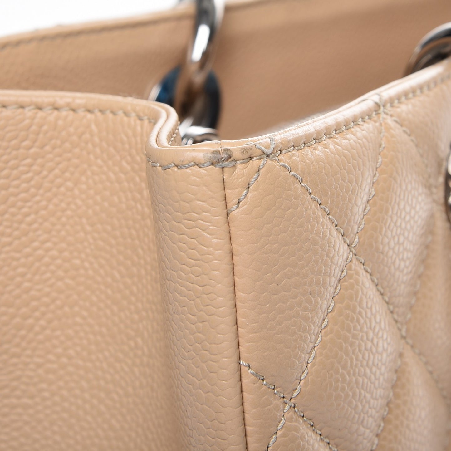 Caviar Quilted Grand Shopping Tote GST Beige Clair
