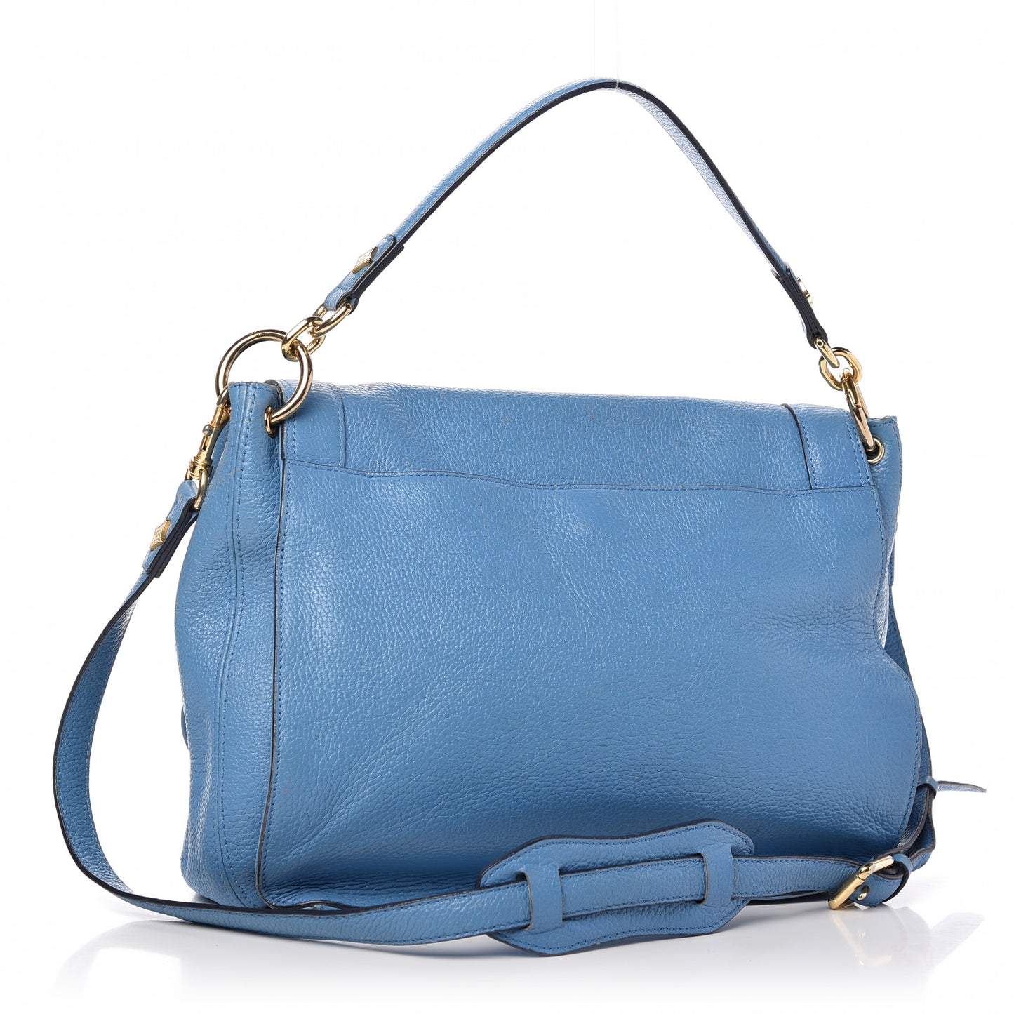 Calfskin Studded Shoulder Bag Blue