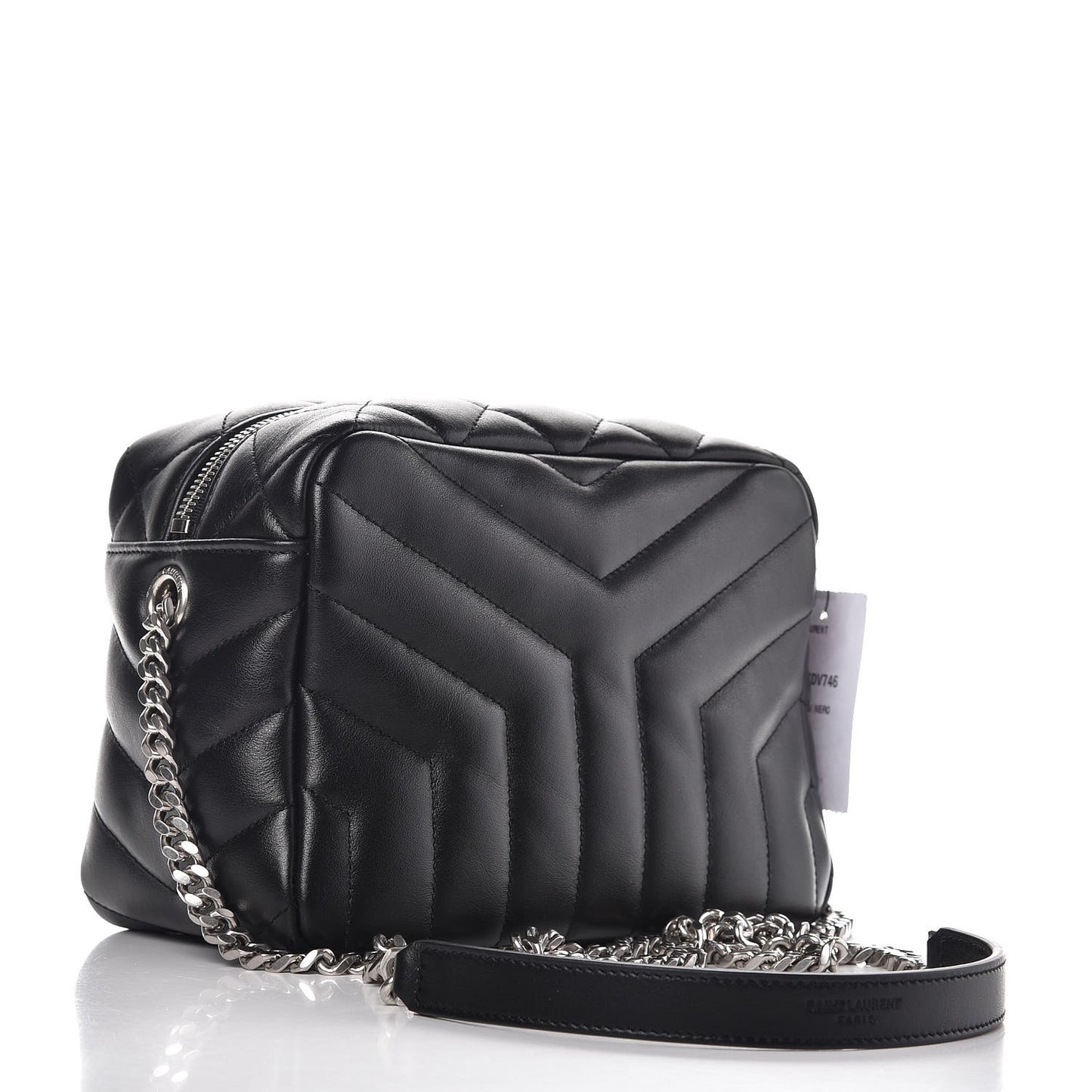 Calfskin Y Quilted Monogram Small Loulou Bowling Bag Black