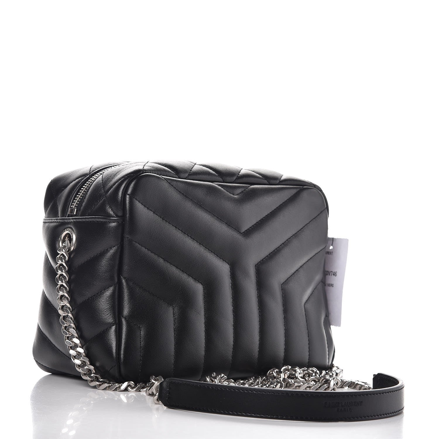 Saint Laurent Calfskin Y Quilted Monogram Small Loulou Bowling Bag Black 3 of 7