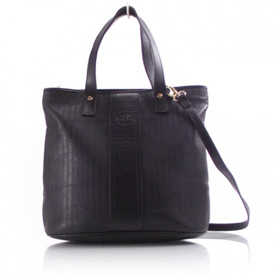 Vintage Leather Striped Tote