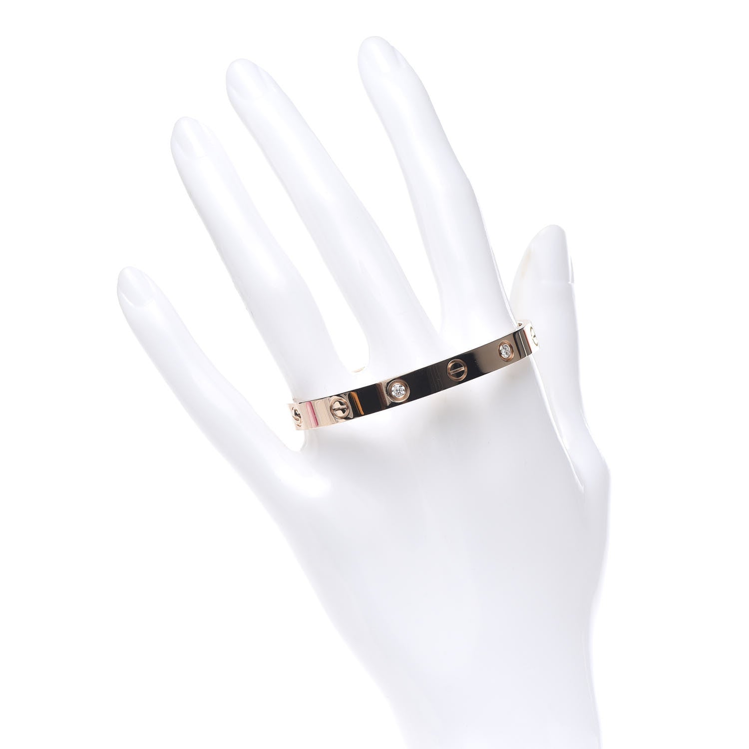 Cartier 18K Pink Gold 4 Diamond LOVE Bracelet 16 2 of 8